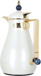 Al Saif Gallery Crystal Thermos Set, 1/0.7 litre, tofaria, thermal glass inner container, steel outer shell - pearl gold product image 7