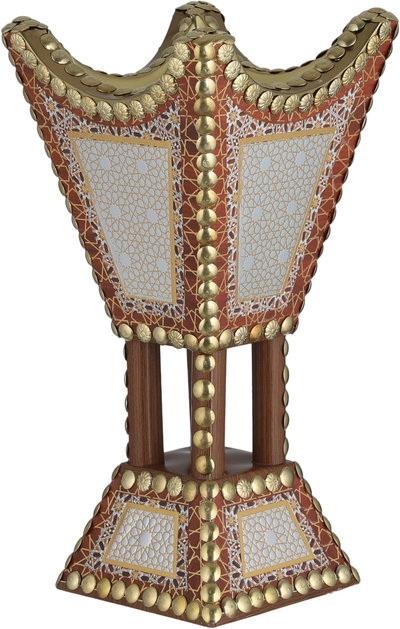 Mosaic wooden incense burner, 13x13x25cm, base - multi-colored product image 2