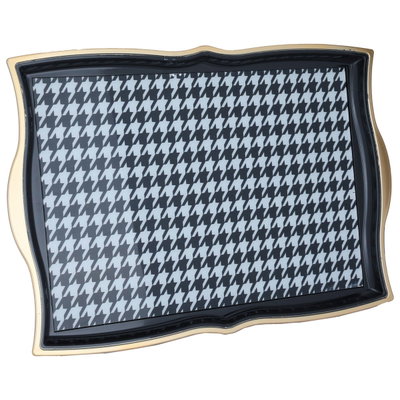 طوفرية بلاستيك السيف غاليري، 49 سم، مستطيل، نقش أبيض - أسود product image 1