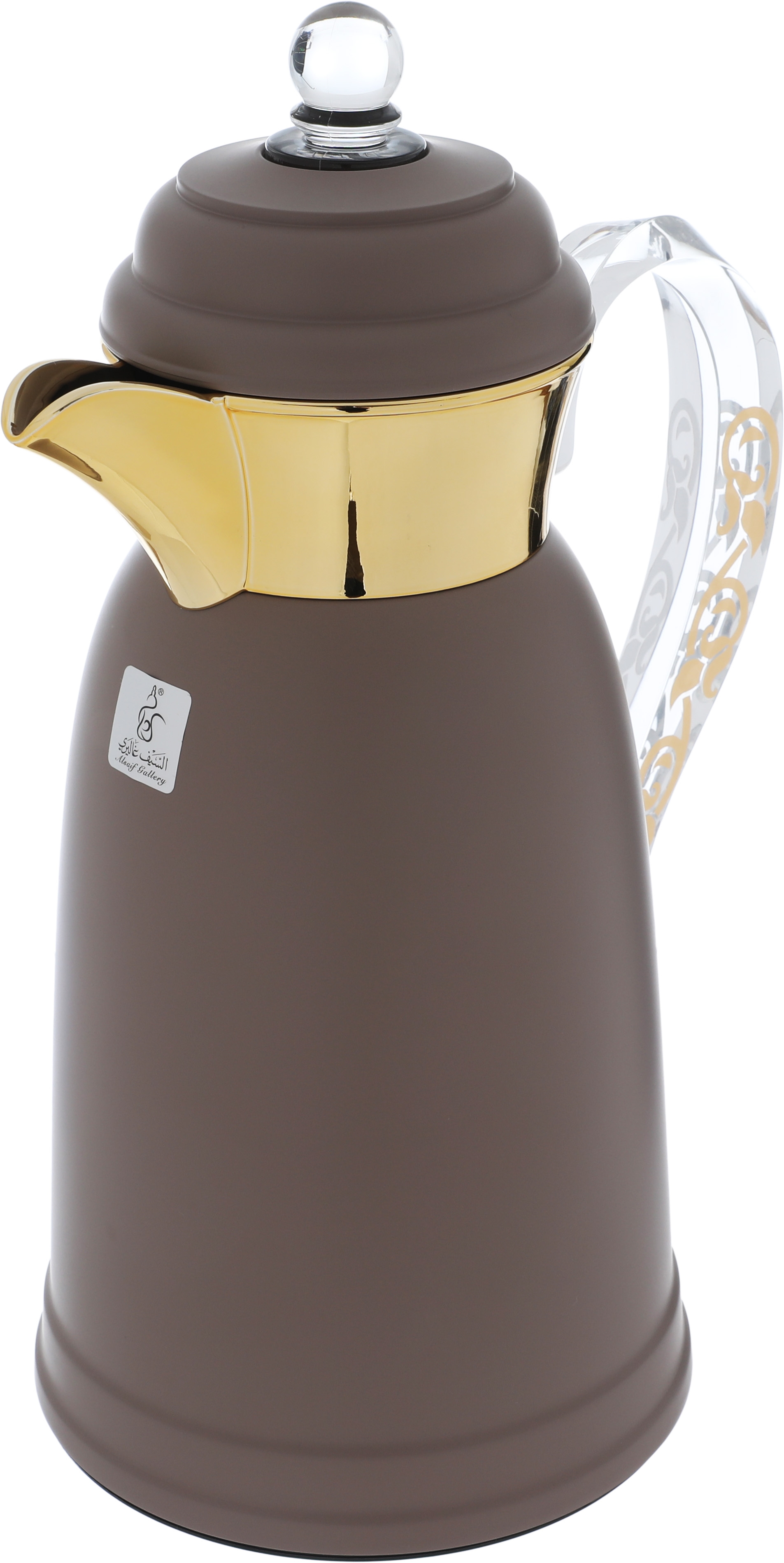 Al Saif Gallery Qamar thermos set, 1 liter, thermal glass inner container, steel outer shell - Cappuccino product image 3