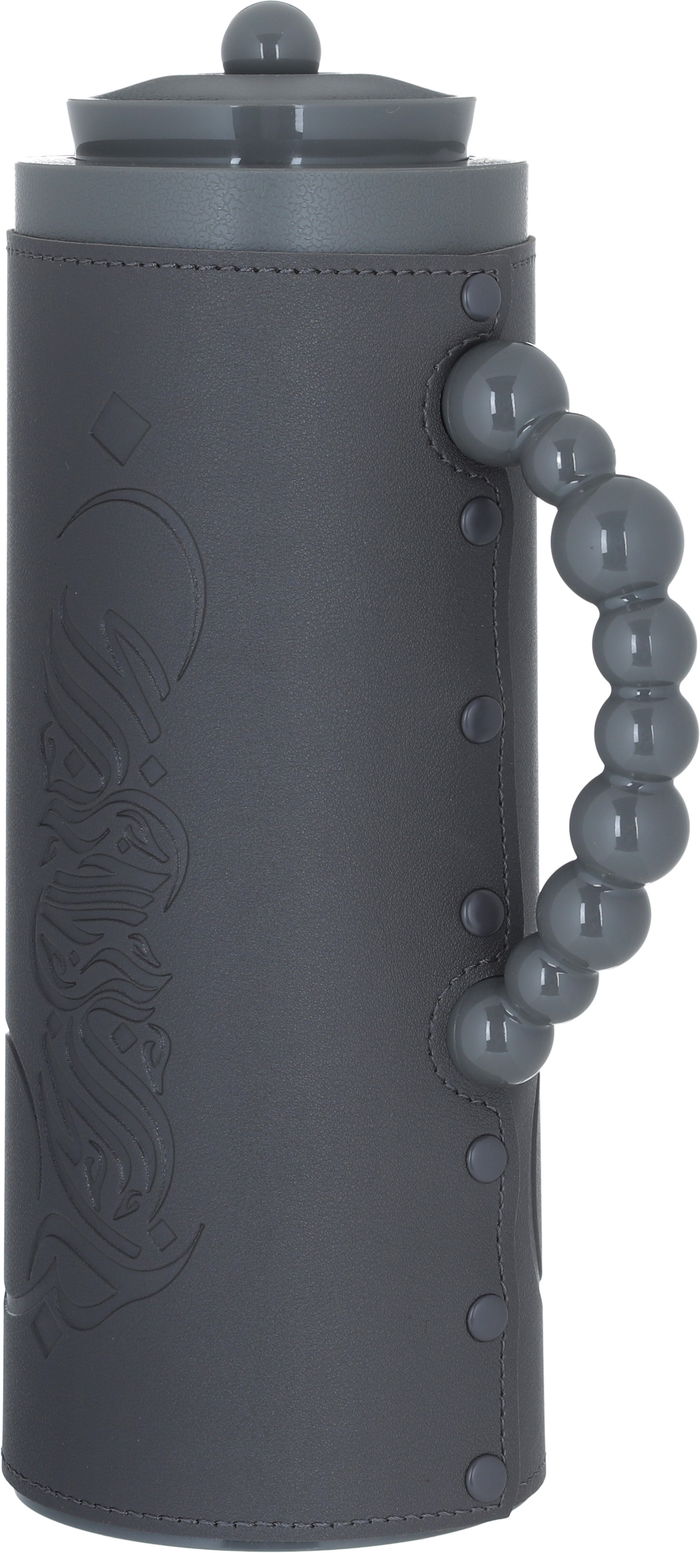 Al Saif Gallery Royal 7 glass thermos, 1 liter, plastic outer shell with leather cover - gray product image 4
