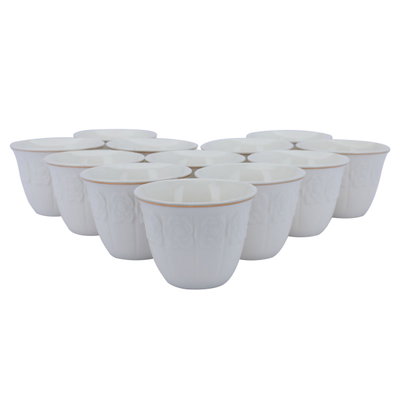 طقم فناجين قهوة عربي بورسلان السيف غاليري، 12قطعة - أبيض product image 3