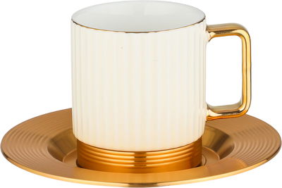 Al Saif Gallery Porcelain Coffee Cup Set, 12 Pieces - White and gold product image 2