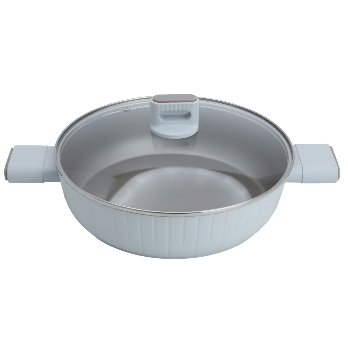 طقم قدور المونيوم بغطاء زجاج روبوست، 9 قطع - رمادي product image 5