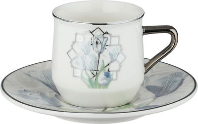 طقم فناجين قهوة تركي بورسلان السيف غاليري، 13 سم، 12 قطعة، صحون، مسكة يد - متعدد الألوان product image 3