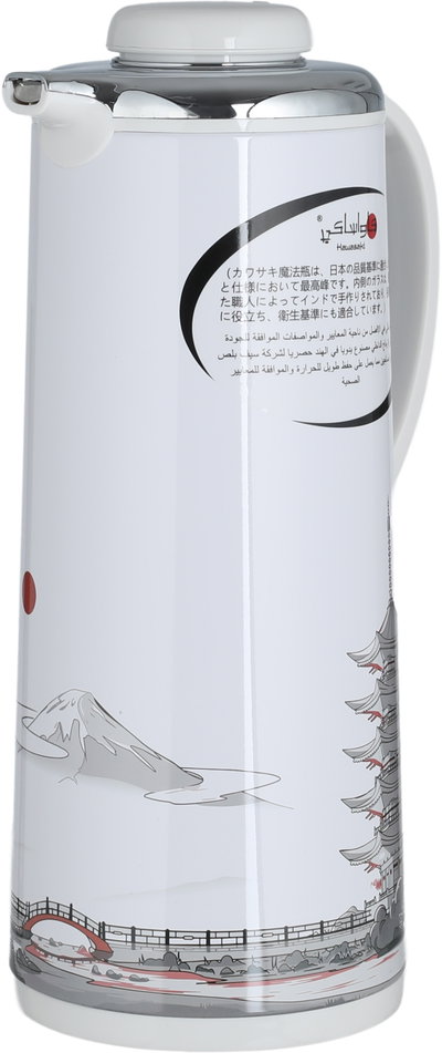 Kawasaki Fuji Thermos, 1.9 Liters, Glass Interior, Stainless Steel Exterior - Silver White product image 4