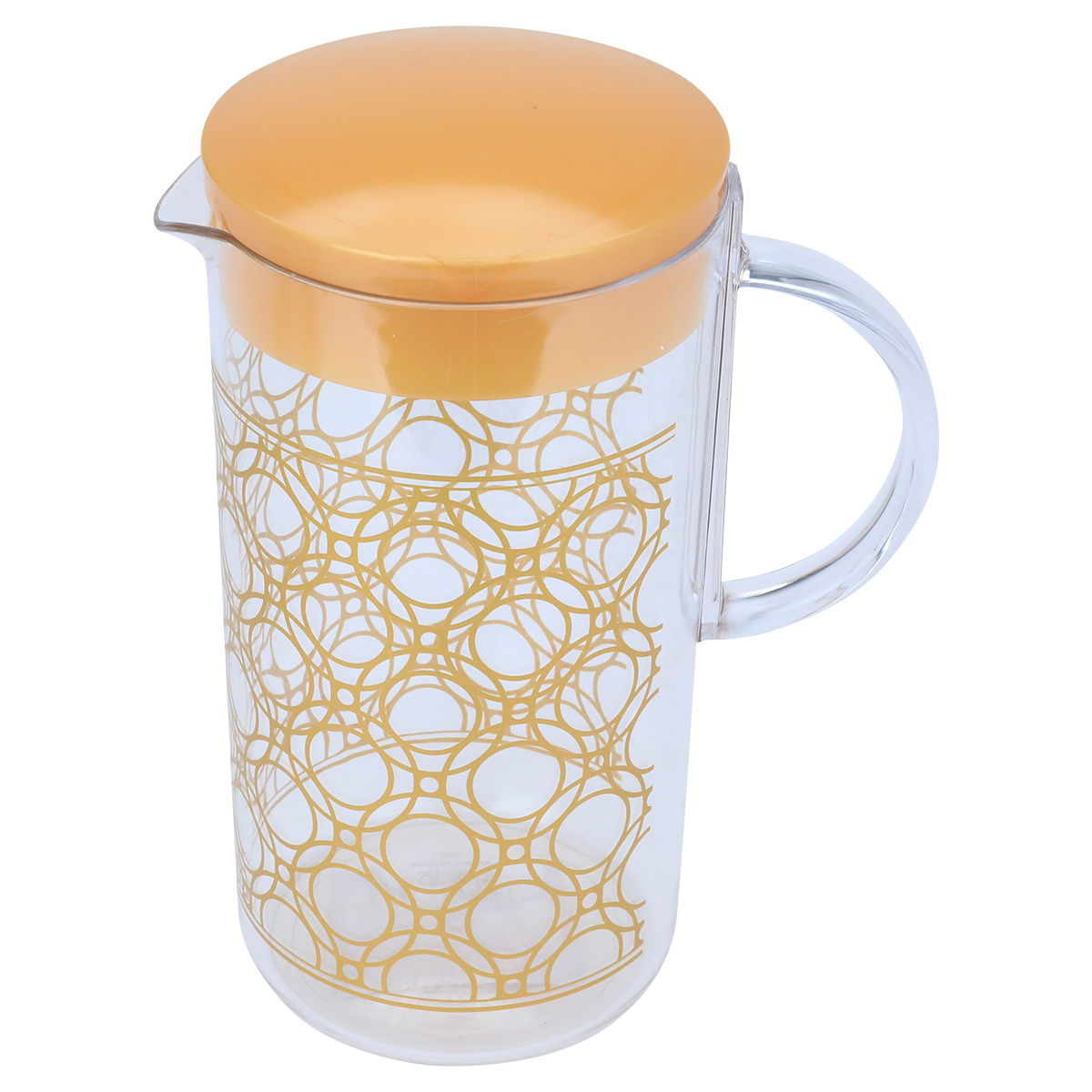 جيك مع كاسات اكريلك السيف غاليري، 1.5 لتر / 400 مل، نقش ذهبي، 5 قطع - شفاف product image 2