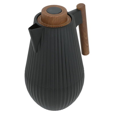 ترمس ليار السيف غاليري، 1 لتر، حافظة داخلية زجاج، يد خشبي، ضغاط - اسود product image 3