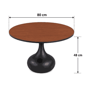 طقم طاولات سيراميك و معدن، 3 قطع - اسود بني product image 2