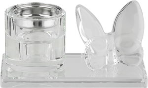 مبخرة زجاج السيف غاليري، قاعدة مزينة فراشة، 13x7x6 سم - شفاف product image