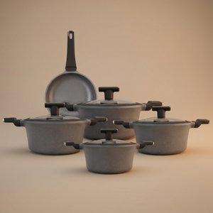 Neoclean Titanium Granite Cookware Set, 9 Pieces - Grey product image