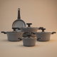 طقم قدور جرانيت تيتانيوم نيوكلاين ، 9 قطع - رمادي product image 1