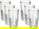 Al Saif Gallery glass water cups set, 350 ml, with golden font, 6 pieces - transparent product image 1