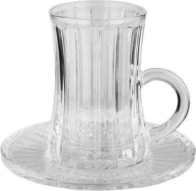 Crown Home Establishment Glass Cups and Teas Set, 18 Pieces, 12cm - Clear product image 3