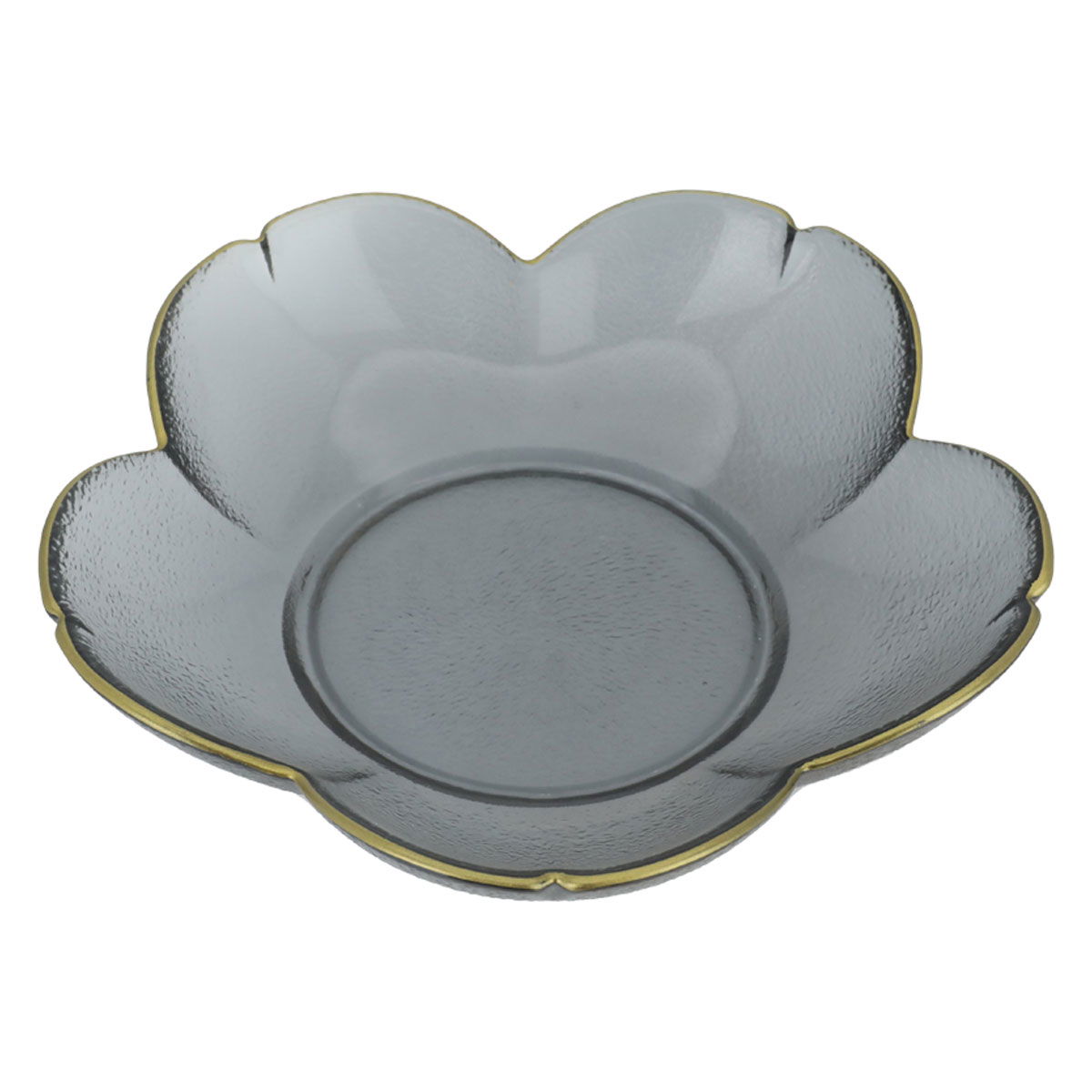 صحن تقديم زجاج السيف غاليري، شكل وردة عميق - أسود شفاف product image 1