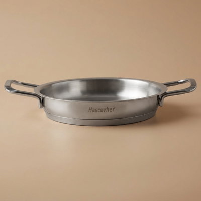Steel Omelet Pan with Hascevher Handle, 20 x 20 x 4 cm, Turkish - Silver product image 1