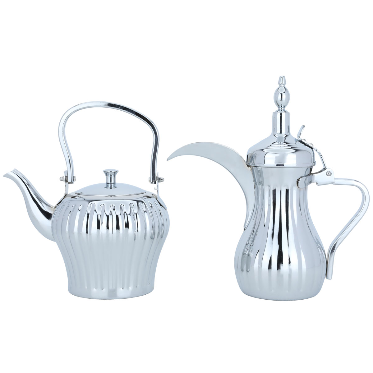 Al Saif Gallery Steel Tuwaiq Jug Set with Dallah, 2/1.4 Liter, 2 Pieces - Silver product image 1