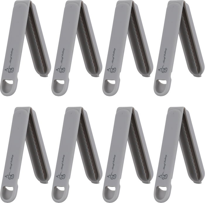 طقم مشابك أكياس بلاستيك السيف غاليري، 8.5 سم، 8 قطع - رمادي product image 1