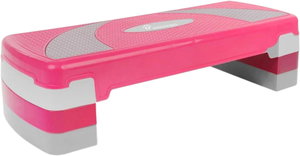Kangaroo 11151515541 Step Exercise Stair, 3 Levels, Adjustable, Non-Slip - Pink White product image