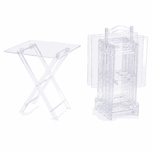 طقم طاولات اكرليك، 5 قطع - شفاف فضى product image 2