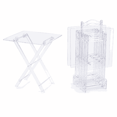 طقم طاولات اكرليك، 5 قطع - شفاف فضى product image 2