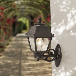 Outdoor wall light, made of durable resin plastic, E27 bulb base, 25.5 x 43 cm - Black product image