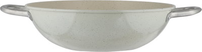Saif Plus Granite Deep Frying Pan, 34cm, Deep Design, Two Stainless Steel Handles – Cream product image 2