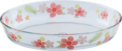 Al saif Gallery Glass Oven Tray, 3 L, Floral Pattern, 35 x 24 x 6.5 cm - Clear product image 1