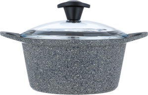 طقم قدور جرانيت فالز، 8 قطع، بغطاء زجاج - رمادي فاتح product image 2