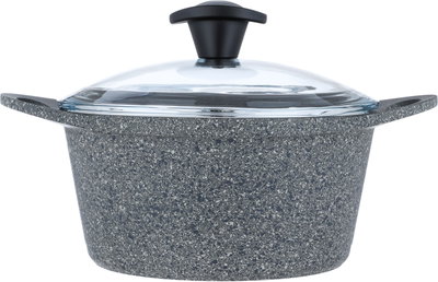 طقم قدور جرانيت فالز، 8 قطع، بغطاء زجاج - رمادي فاتح product image 2