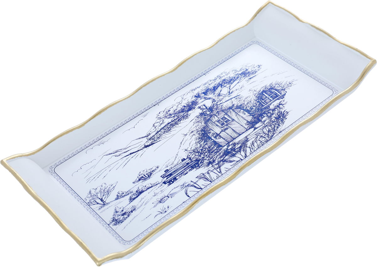 Al Saif Gallery plastic serving tray, 29 cm, rectangle - white product image 2