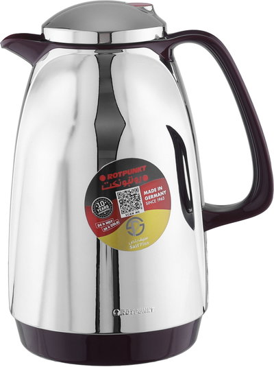 ترمس روتبونت، 1 لتر، حافظة داخلية زجاج، يد عنابي - فضي product image 2