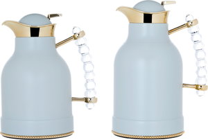 Al Saif Gallery Farida Thermos Set, 1/0.7 Liter, Inner Case Tempered Glass Outer Casing Steell - Light Gray product image 2
