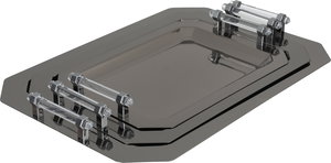 طقم طوفريات ستانلس استيل السيف غاليري، 3 قطع، مستطيل، يد شفاف - أسود لامع product image