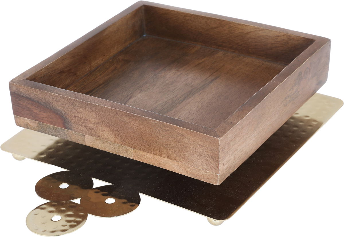 Saif Gallery wooden serving tofir, 8 x 21 x 42 cm, square - wooden product image 2