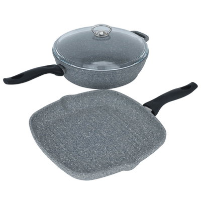 طقم جرانيت السيف غاليري، 9 قطع، بشواية - رمادي product image 3