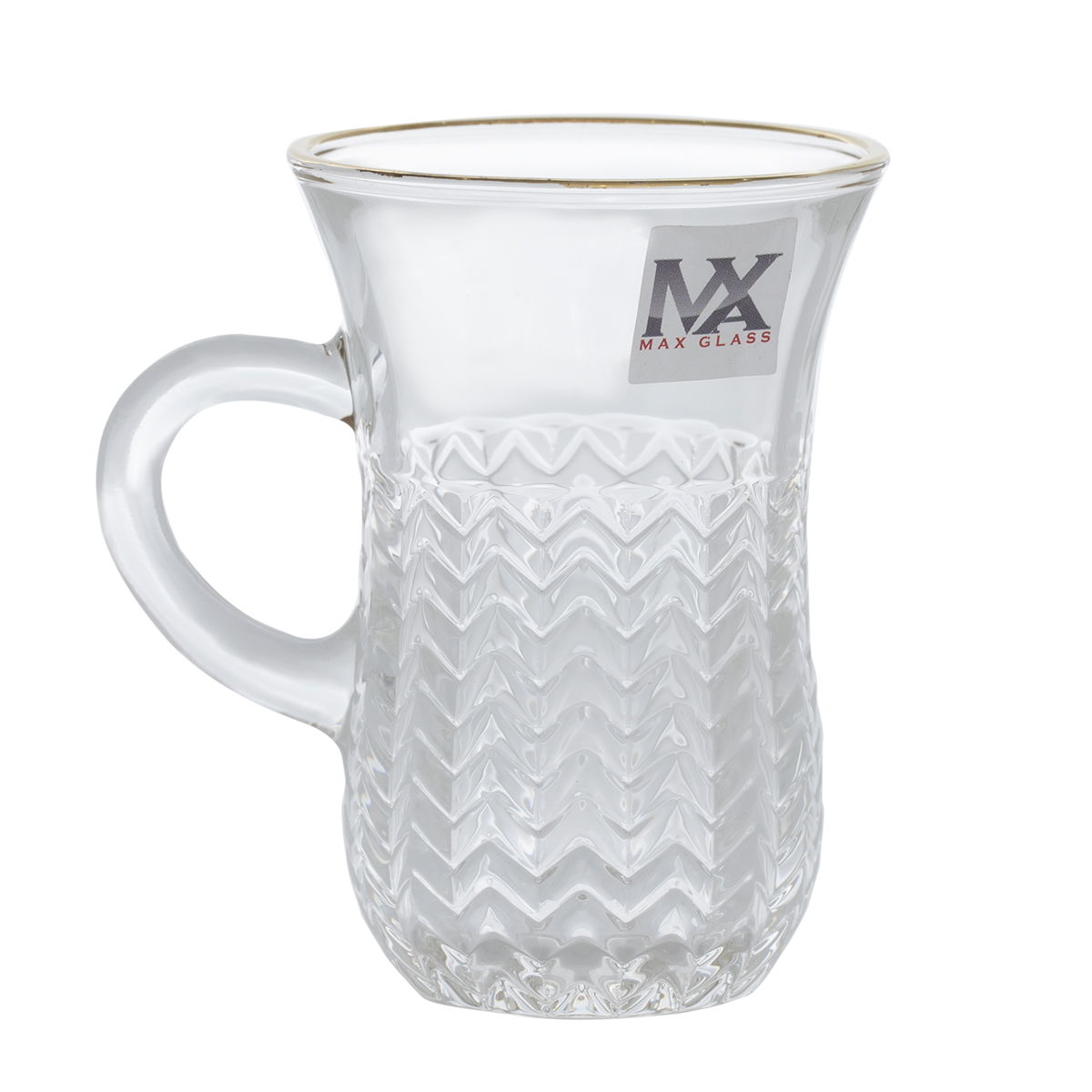 Al Saif Gallery Max Glass Tea Bialat Set, 6 Pieces, Glass Handle, Golden Line - Transparent product image 2
