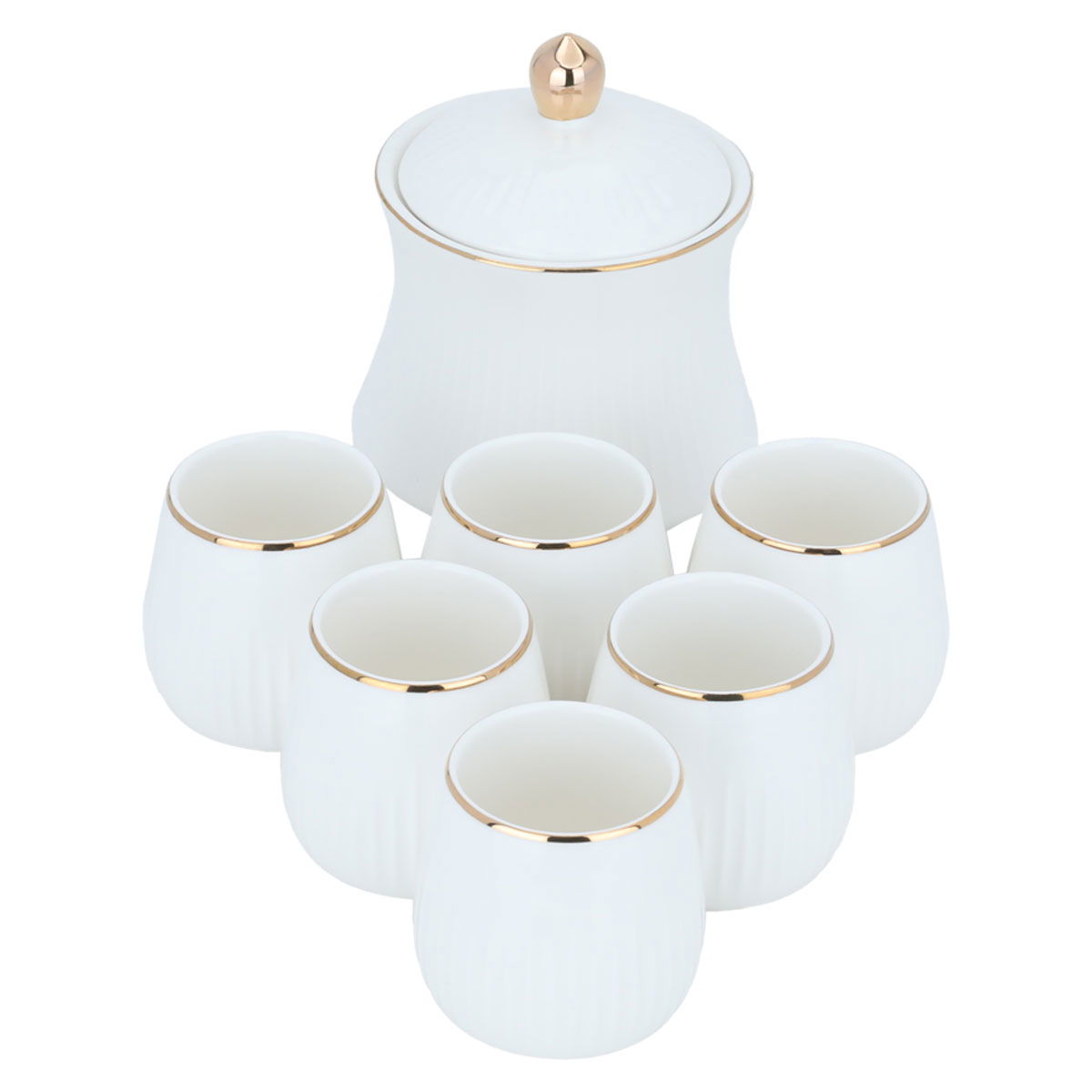 Al Saif Gallery tea and sugar serving set, 8 pieces - white product image
