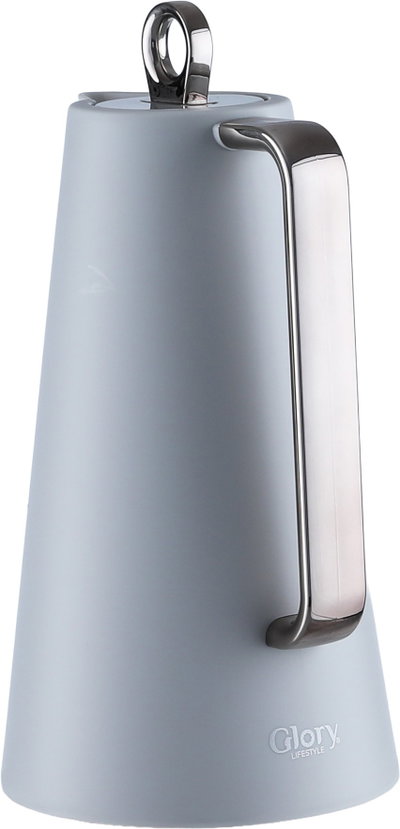 Glory Helena Thermos, 1 Liter, Glass Interior, Silver Handle, Push-Button Lid - Grey/Black product image 3