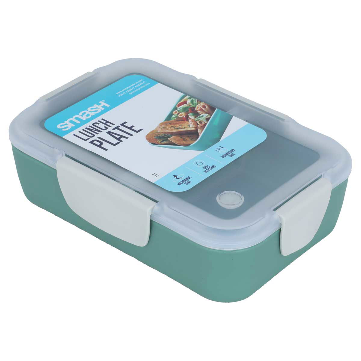 Al Saif Gallery Plastic Lunch Box, 1 Liter / 33.8 Inch, Rectangle - Green product image 1