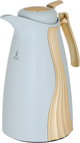 Al Saif Gallery Karma thermos set, 1 liter, golden handle, glass inner container, plastic outer shell - white and golden product image 4