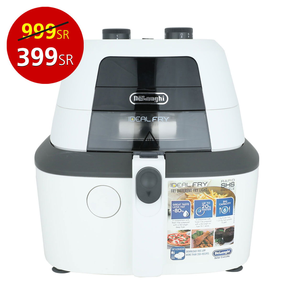 Delonghi Air Fryer, 1.25Kg, 1400W - White product image 6
