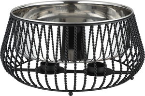 Al Saif Gallery Stainless Steel Indian Food Warmer, 34.5x34.5x35.5 cm, 3 Liter, Double Bowl, Base, Round - Black Silver product image 2