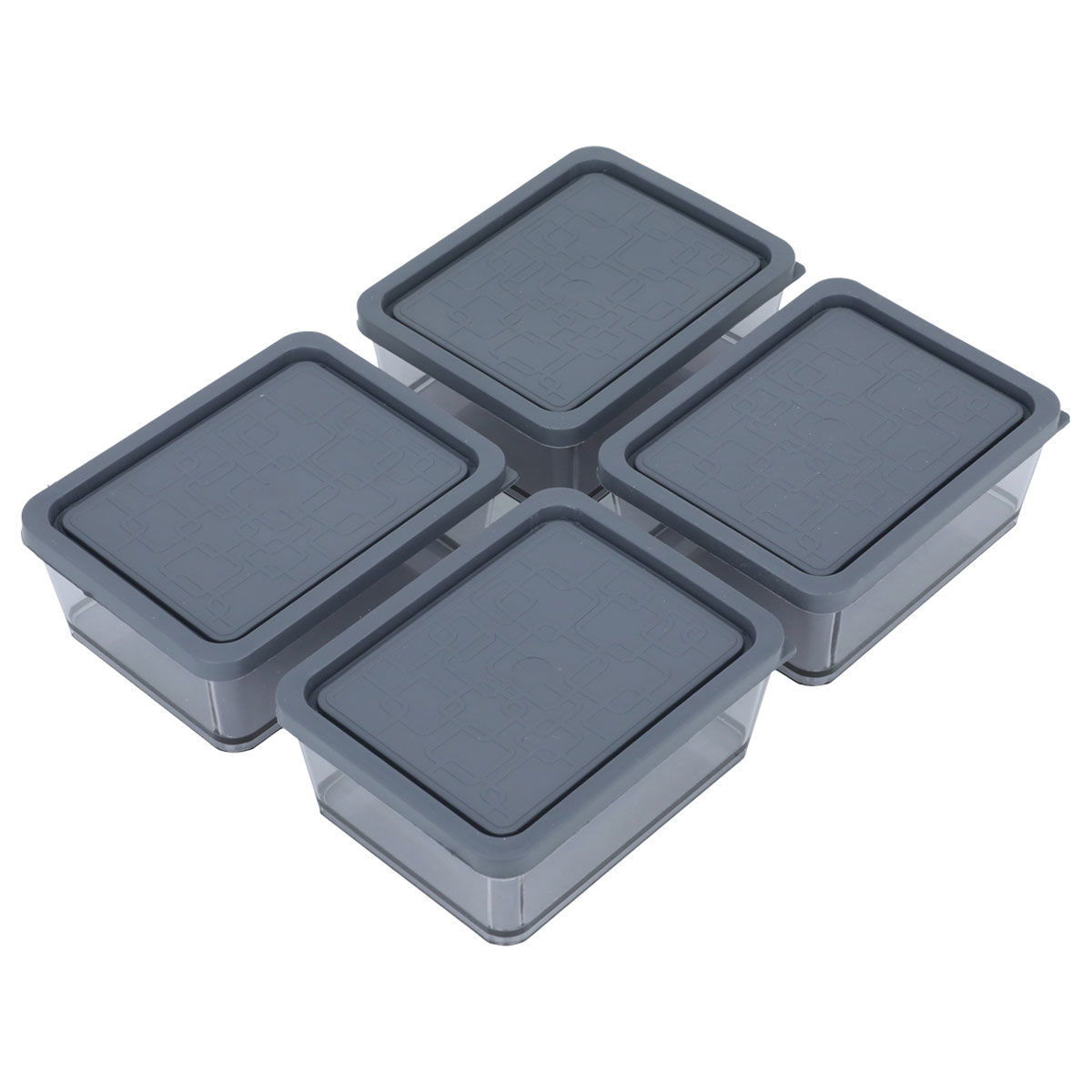 Al Saif Gallery Plastic Storage Boxes Set, 4 Pieces - Gray product image 1