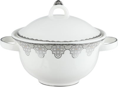 طقم سفرة بورسلان زجاج السيف غاليري، 61 قطعة، منقوش - ابيض شفاف product image 14