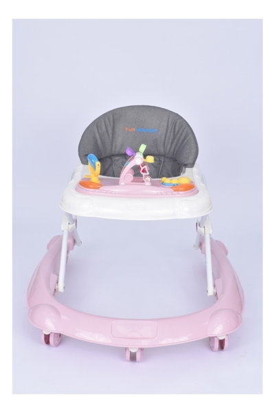 مشاية اطفال فان مومونت، قابلة للتعديل، مزودة بألعاب - ابيض وردي product image 2