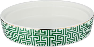 تمرية بغطاء بورسلان ون مور، 14x14x9.5 سم، دائري - أبيض أخضر product image 2