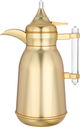 Al Saif Gallery Shahad thermos set, 1 liter, thermal glass inner shell, plastic outer shell, 2 pieces - gold product image 2