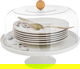 Al Saif Gallery porcelain cake stand, plate, acrylic cover, 9 pieces - white product image 1