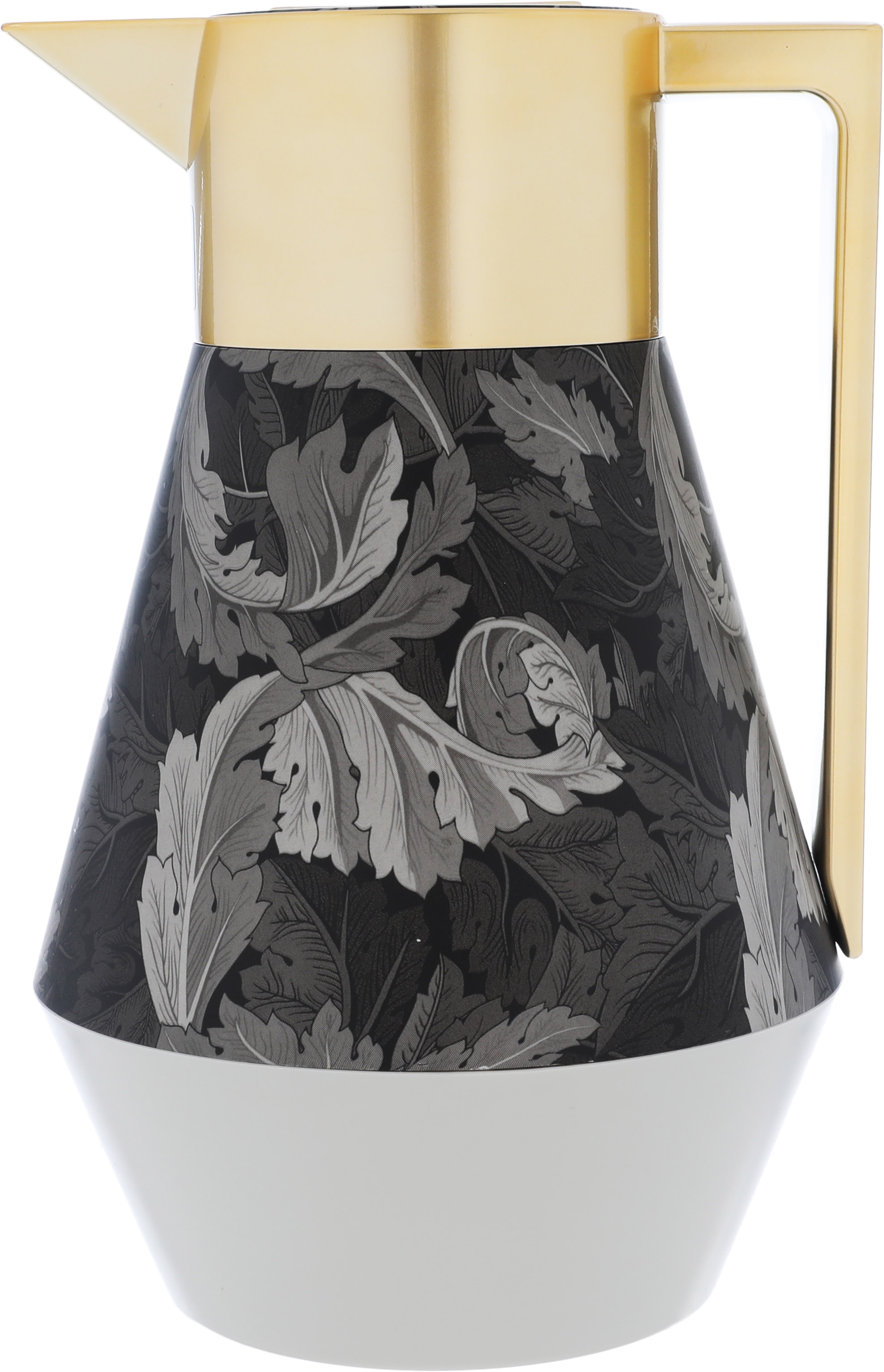 Everest Lydia ProThermos, 1 liter, leaf pattern, thermal glass inner shell, plastic outer shell - light gray product image